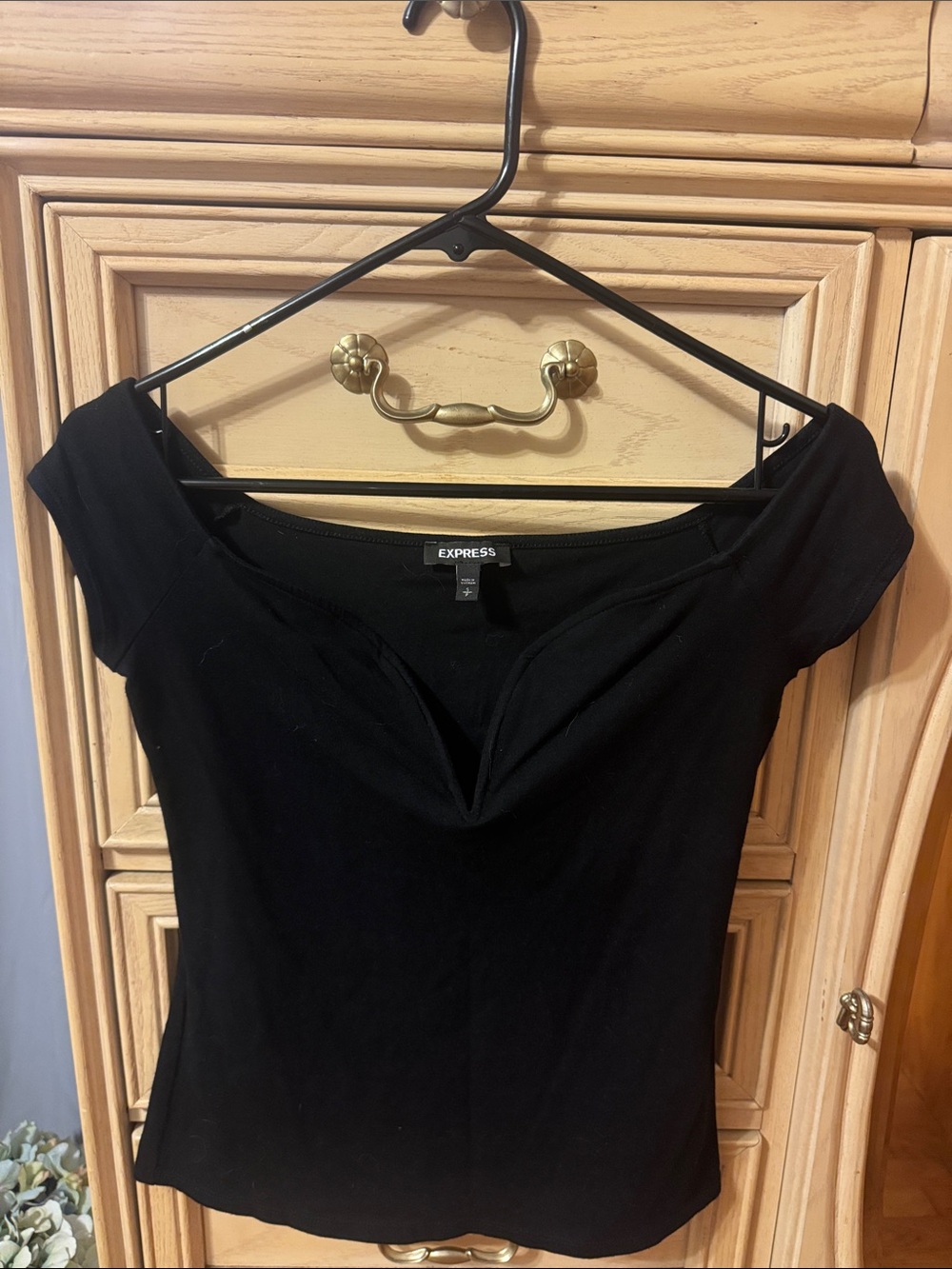 Express Black Off-Shoulder Top